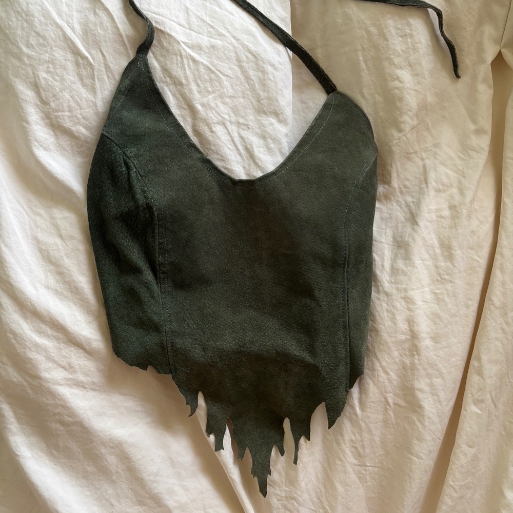 Green Leather Fairy Top 🧚